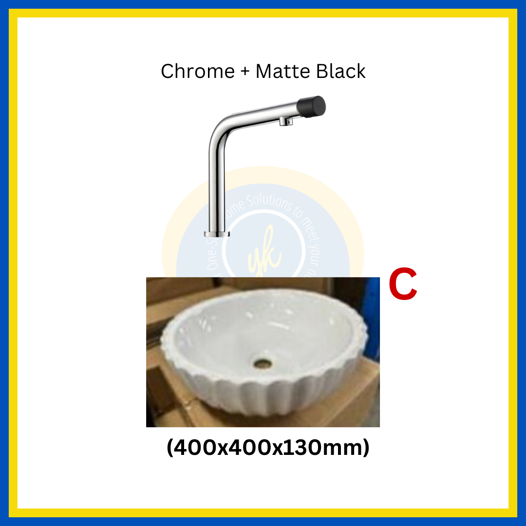 "MIX & MATCH" (1+1) Top Mount Basin + Basin Mixer Tap