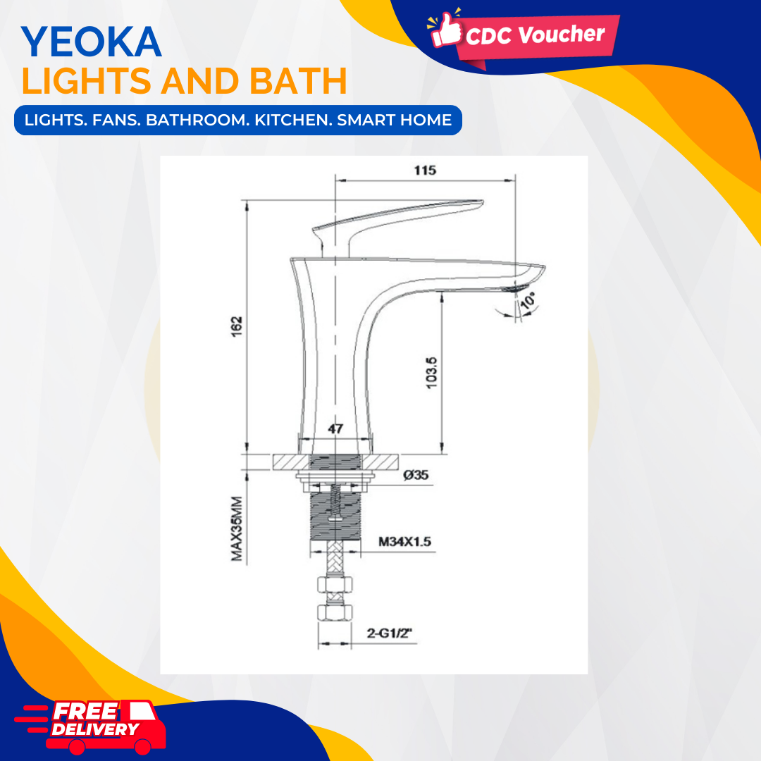 AALTO BASIN MIXER TAP FLYINC SERIES 1098