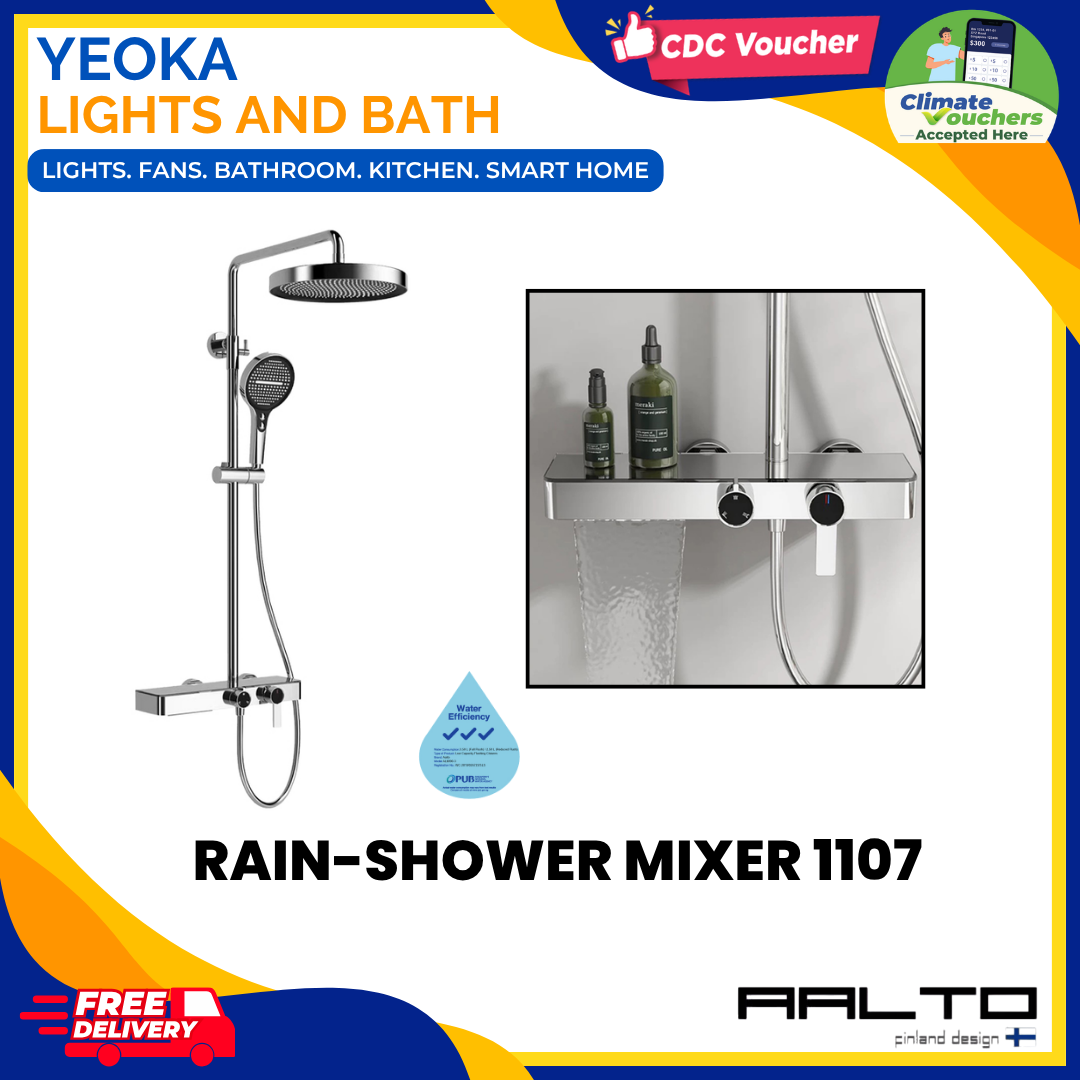 AALTO 1107 Single Lever 3 Way Rain Shower Mixer Set