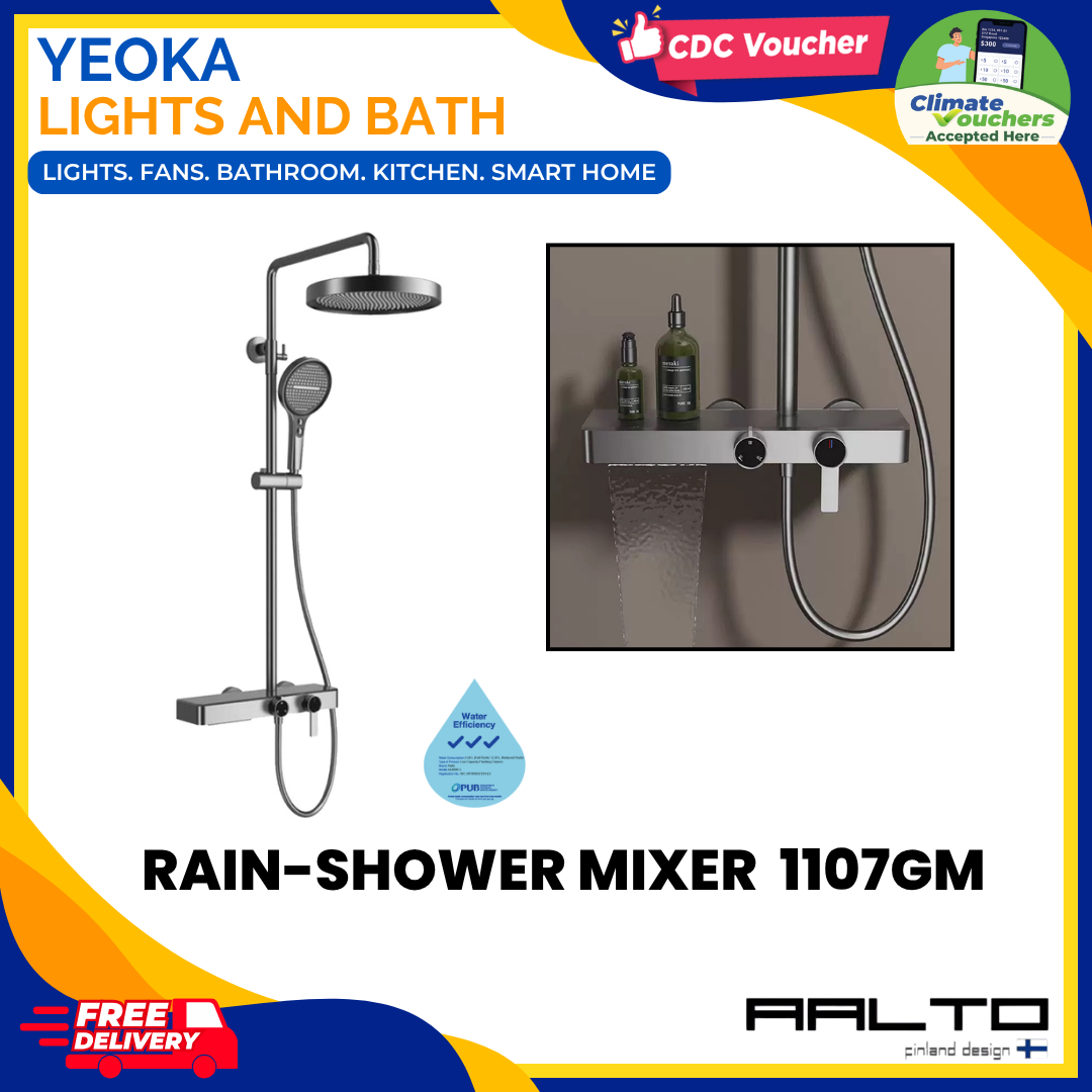 AALTO 1107 Single Lever 3 Way Rain Shower Mixer Set