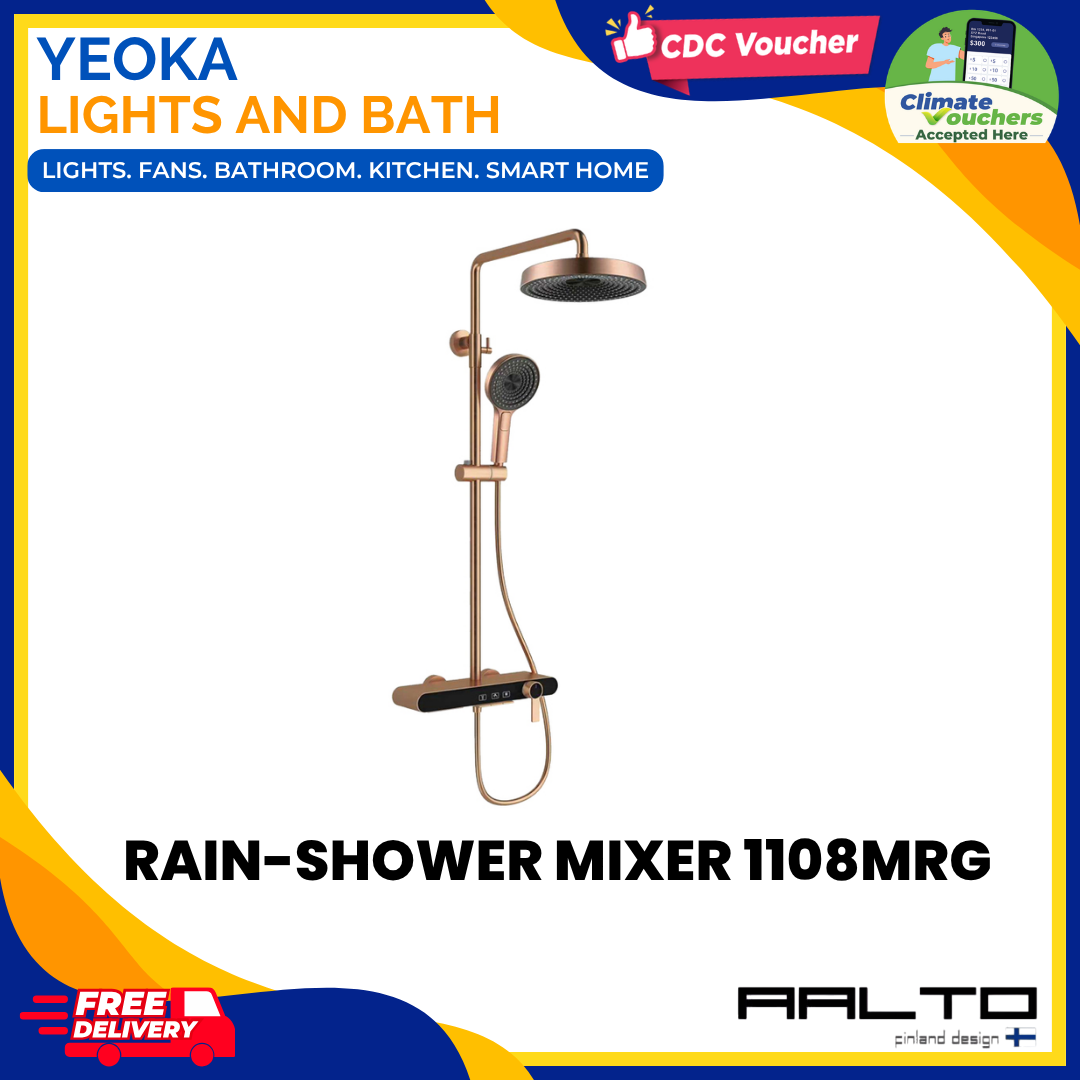 AALTO 1108Modern Rainshower Mixer Set, Piano Tiles Control