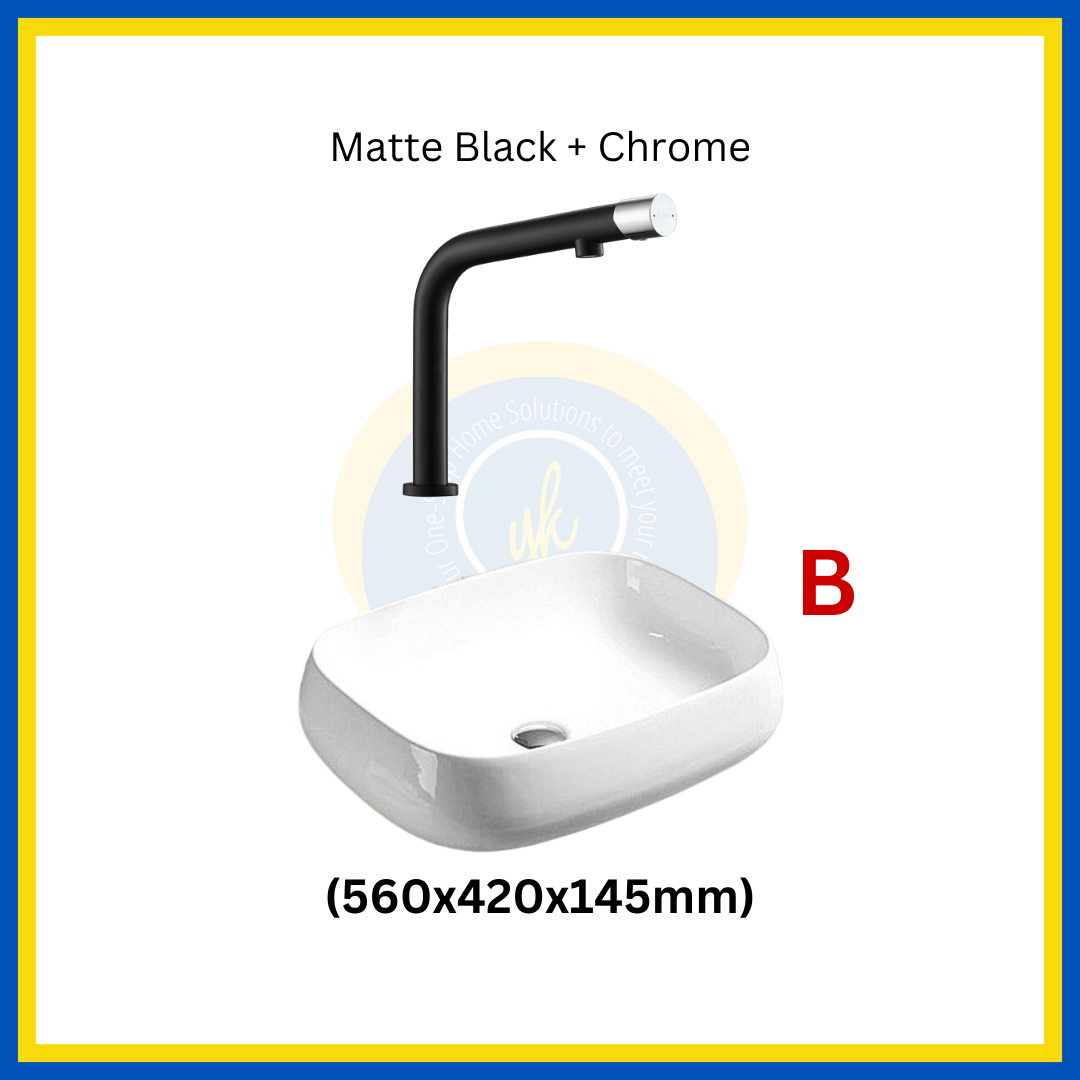 "MIX & MATCH" (1+1) Top Mount Basin + Basin Mixer Tap