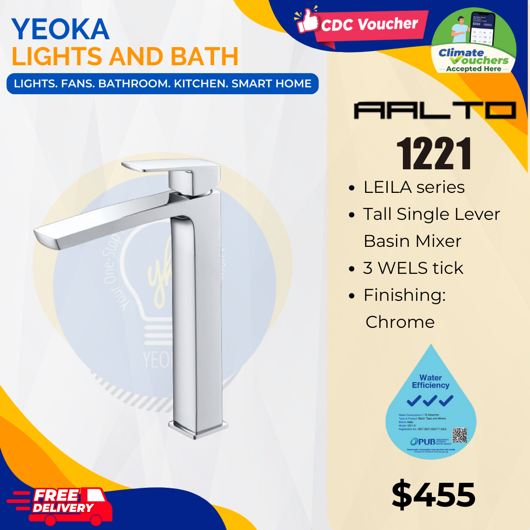 AALTO LEILA SERIES TALL BASIN MIXER 1221