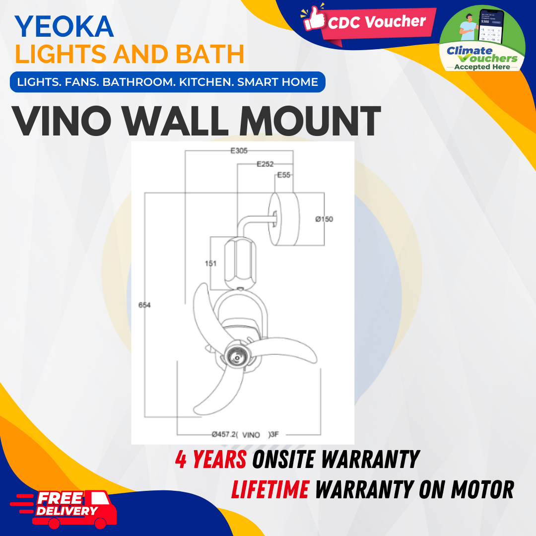 FANCO Corner Fan VINO DC Motor (18") Ceiling Mounted