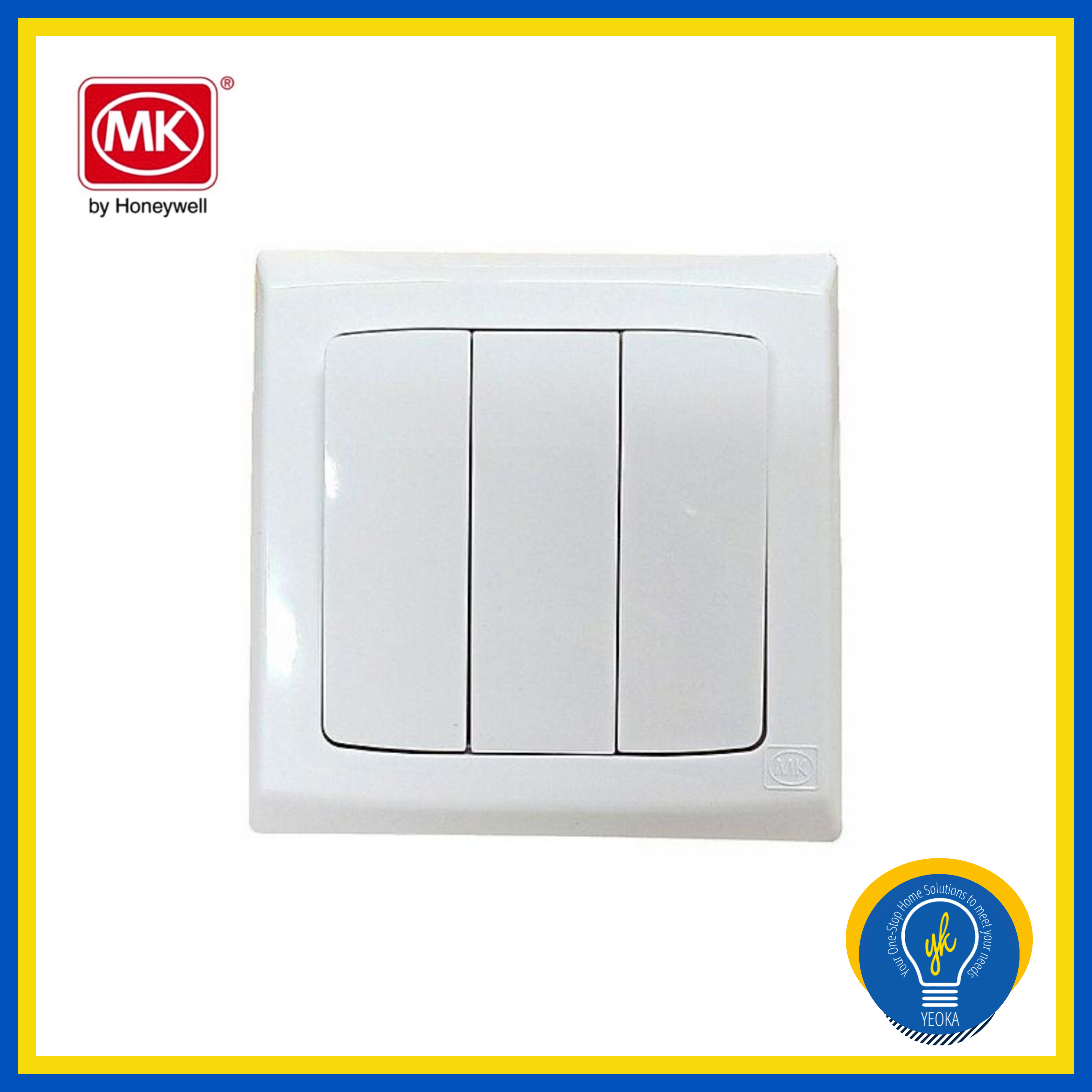 MK Electrical Switch (White) 1Gang, 2Gang, 3 Gang