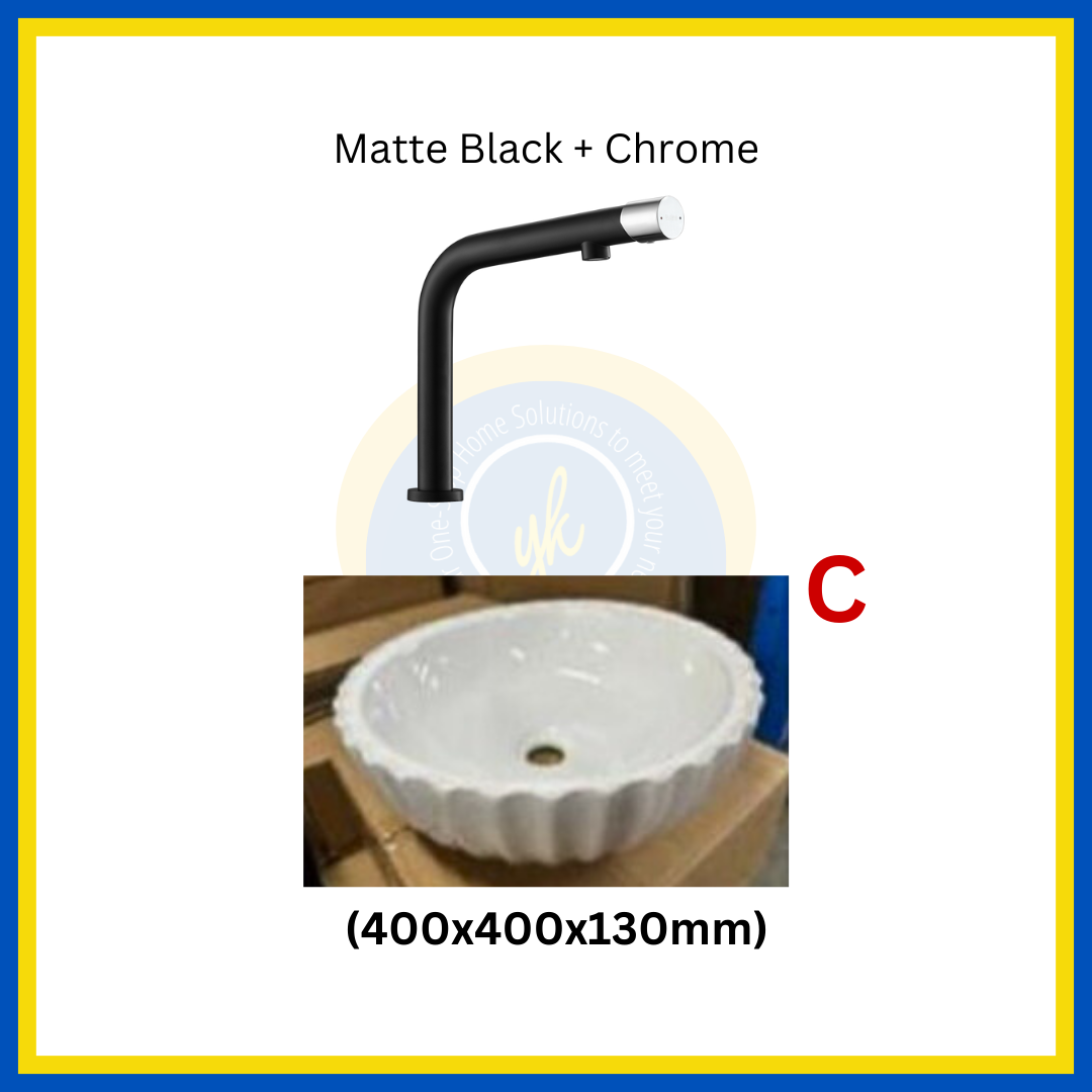 "MIX & MATCH" (1+1) Top Mount Basin + Basin Mixer Tap