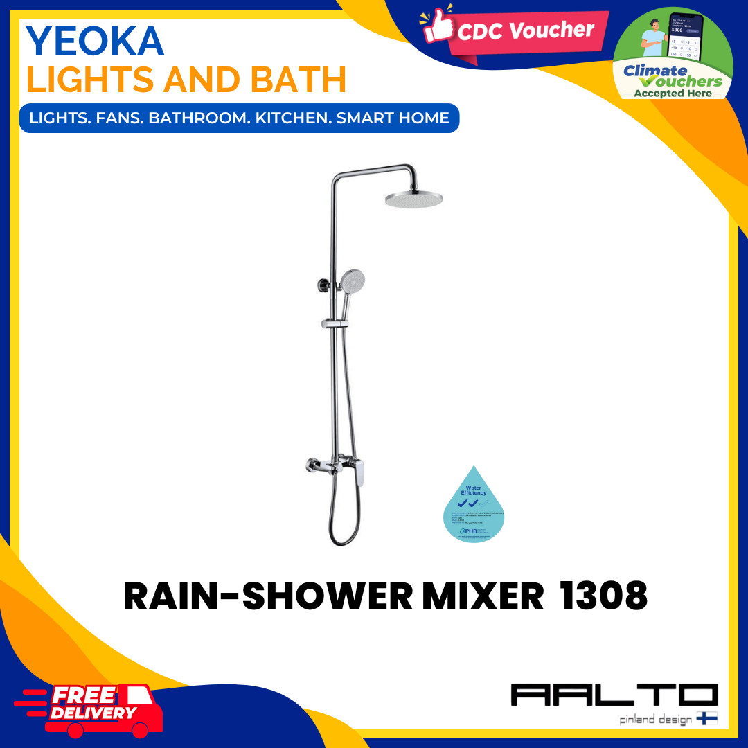 AALTO 1308 Modern Single-Lever Rainshower Mixer Set