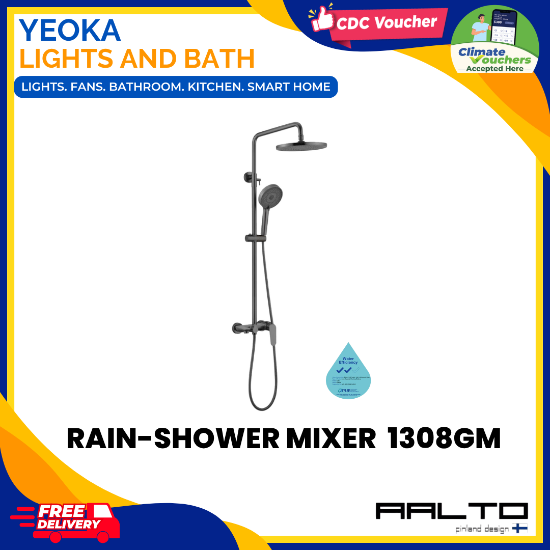 AALTO 1308 Modern Single-Lever Rainshower Mixer Set