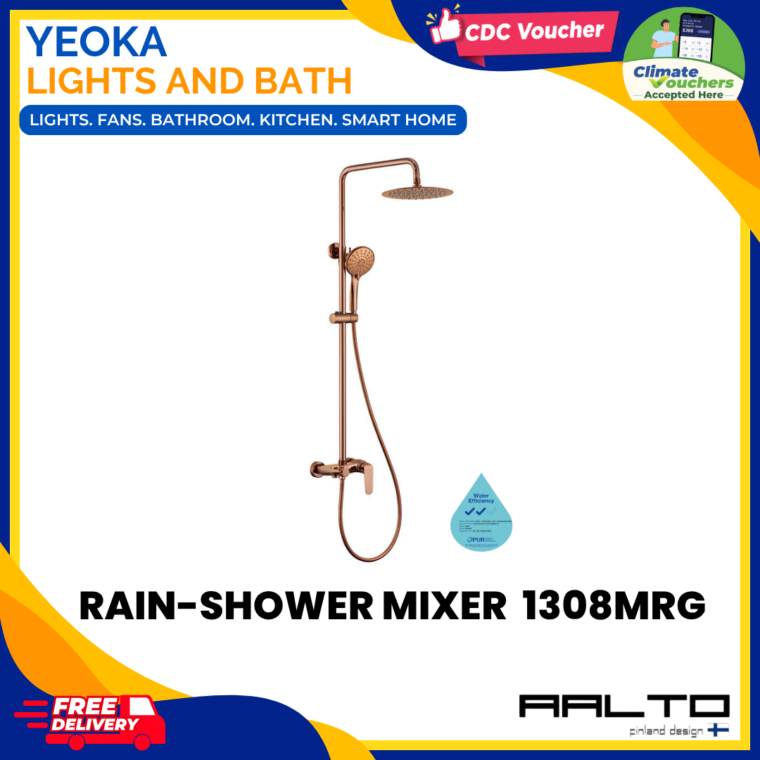 AALTO 1308 Modern Single-Lever Rainshower Mixer Set