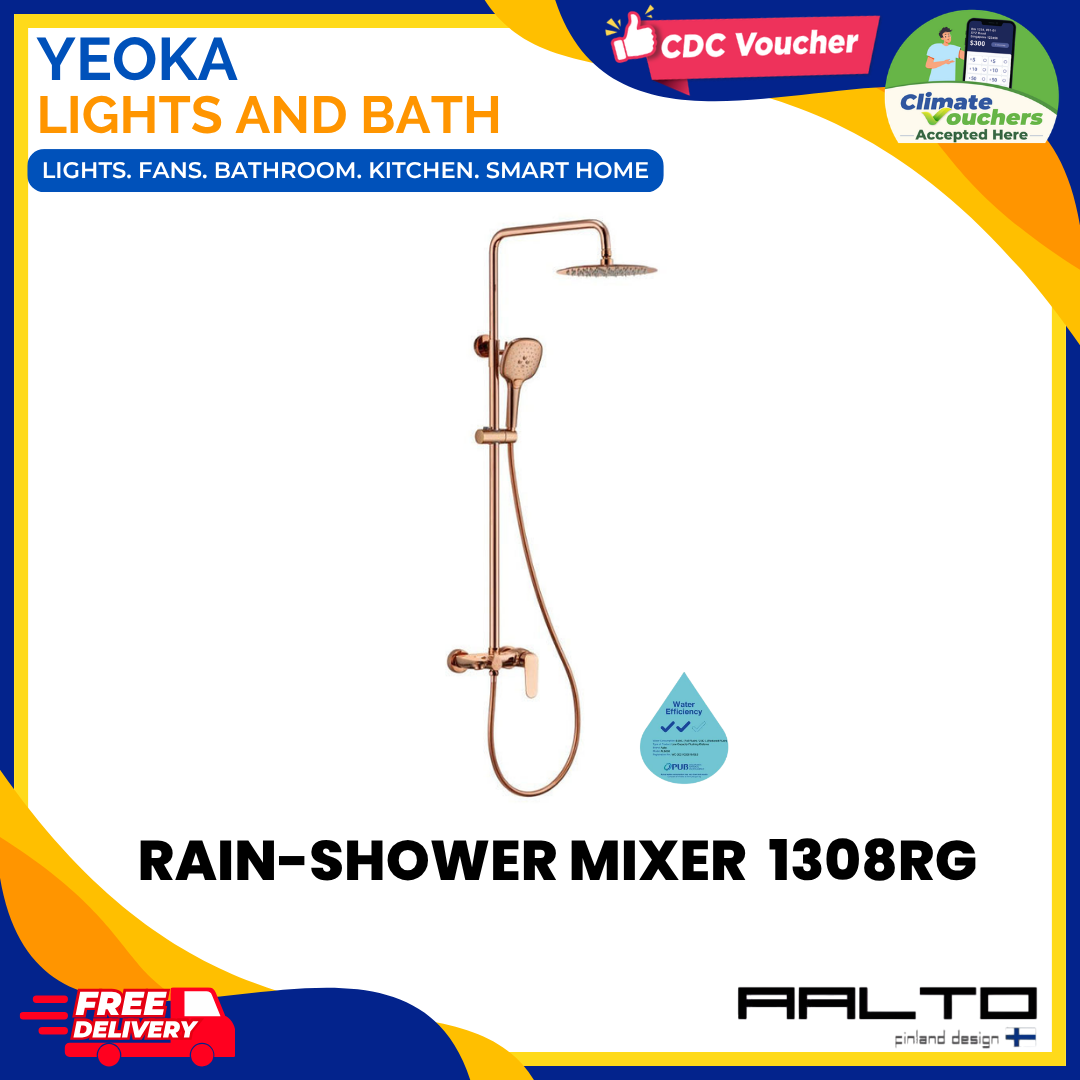 AALTO 1308 Modern Single-Lever Rainshower Mixer Set