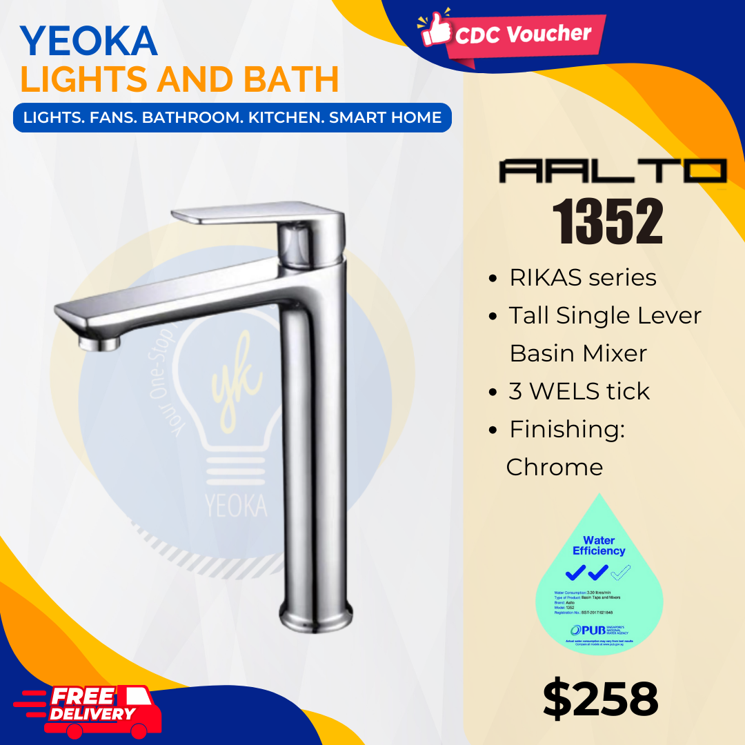AALTO TALL BASIN MIXER ETTORE/ RIKAS SERIES 1352/1352W