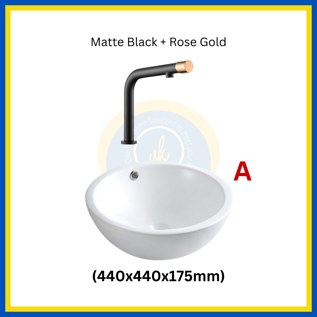 "MIX & MATCH" (1+1) Top Mount Basin + Basin Mixer Tap