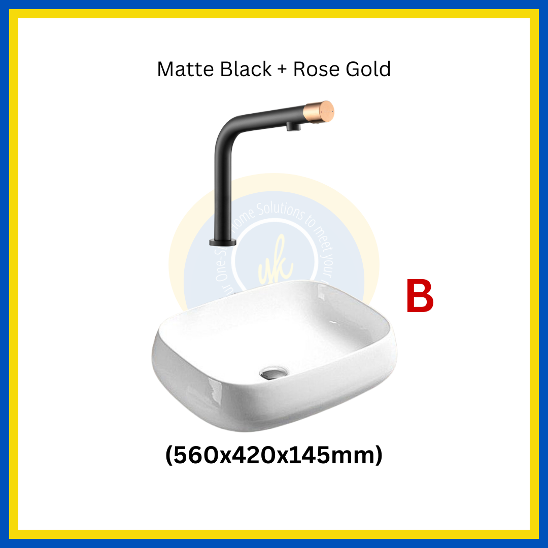 "MIX & MATCH" (1+1) Top Mount Basin + Basin Mixer Tap