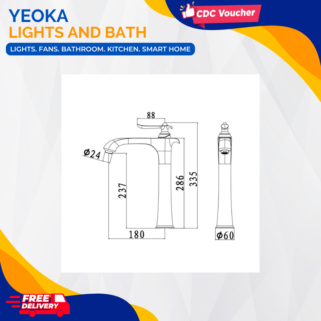 AALTO TALL BASIN MIXER SLIVIA SERIES 1502CG