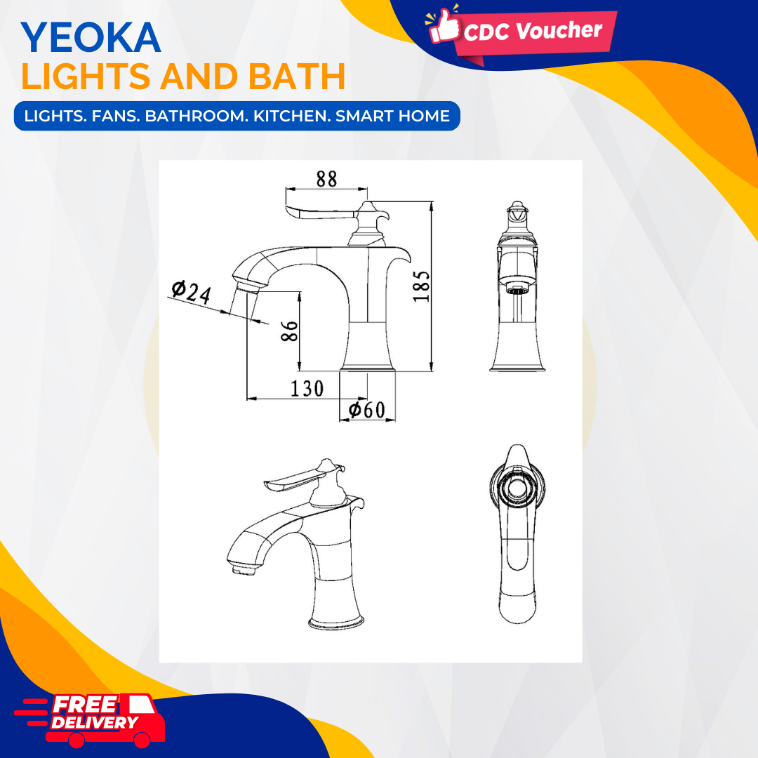 AALTO BASIN MIXER SILVIA/GOLDIE SERIES 1501C/1502C