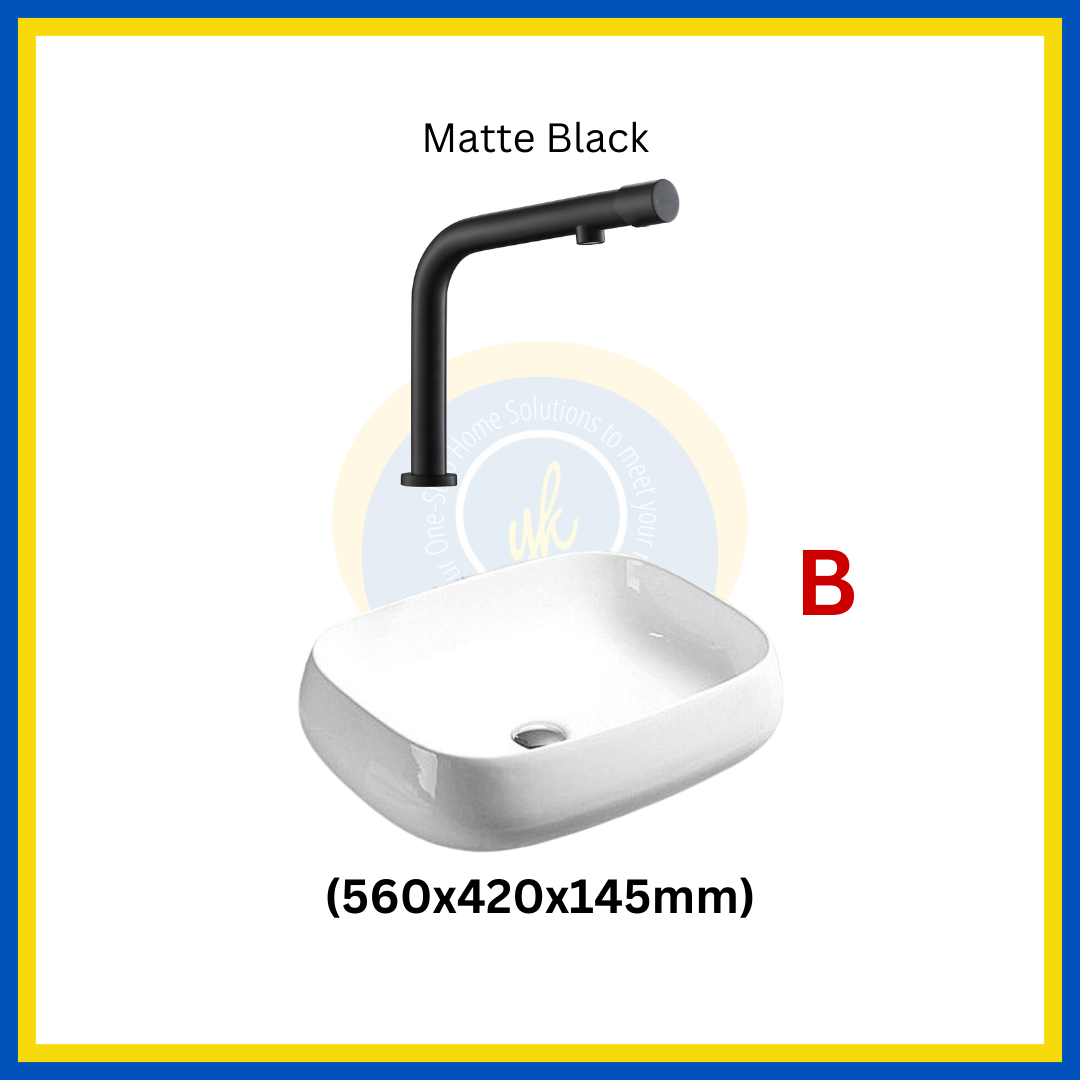 "MIX & MATCH" (1+1) Top Mount Basin + Basin Mixer Tap