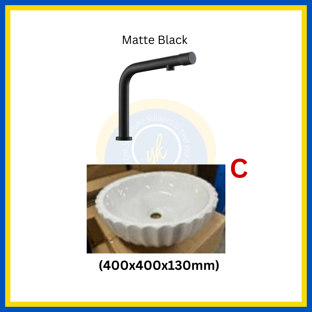 "MIX & MATCH" (1+1) Top Mount Basin + Basin Mixer Tap