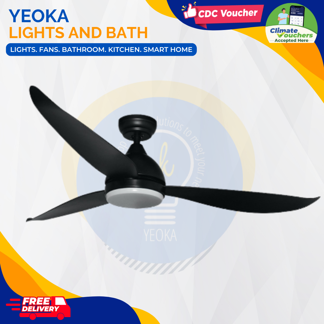 FANCO Ceiling Fan B-STAR DC Motor (36"/46"/52') with 3 Tone LED Light Kit