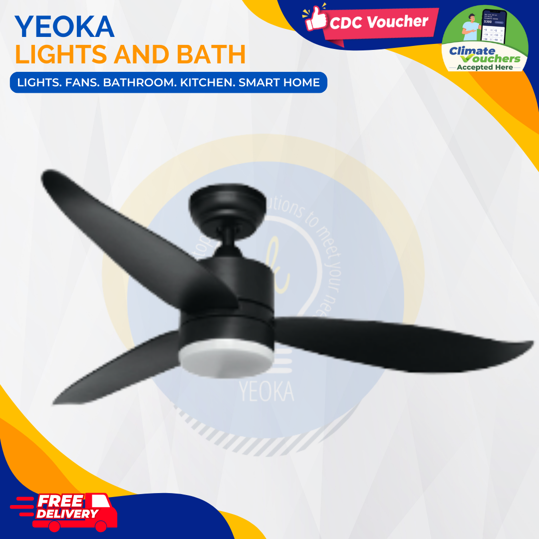 FANCO Ceiling Fan F-STAR DC Motor (36"/46"/52') with 3 Tone LED Light Kit