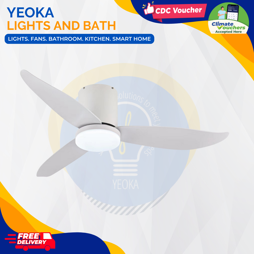 FANCO Ceiling Fan RITO 3 DC Motor (46"/52') with 3 Tone LED Light Kit + SMART WIFI Control (Optional)