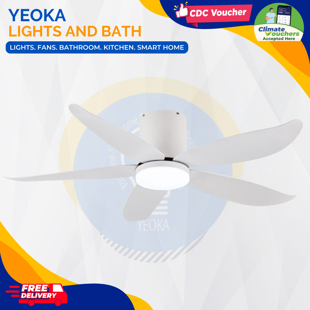 FANCO Ceiling Fan RITO 5 DC Motor (48"/54') with 3 Tone LED Light Kit + SMART WIFI Control (Optional)