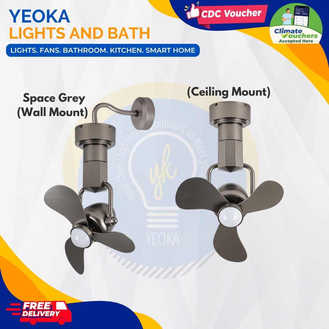 FANCO Corner Fan Zeno 16" w/ LED Tri-Tone 