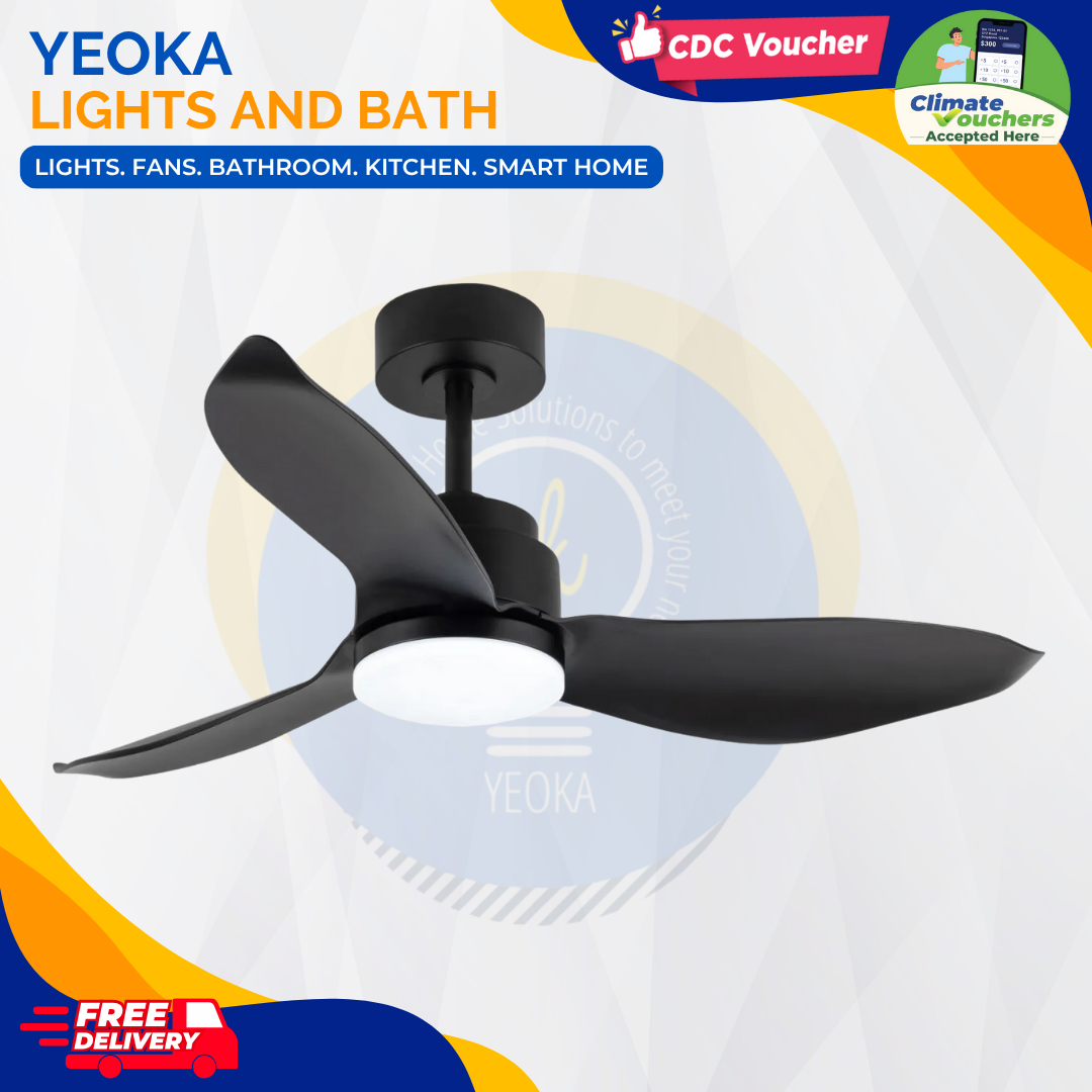 AEROAIR Ceiling Fan AA-320 DC Motor | (35"/46"/52') with 3 Tone LED Light Kit + Remote Control