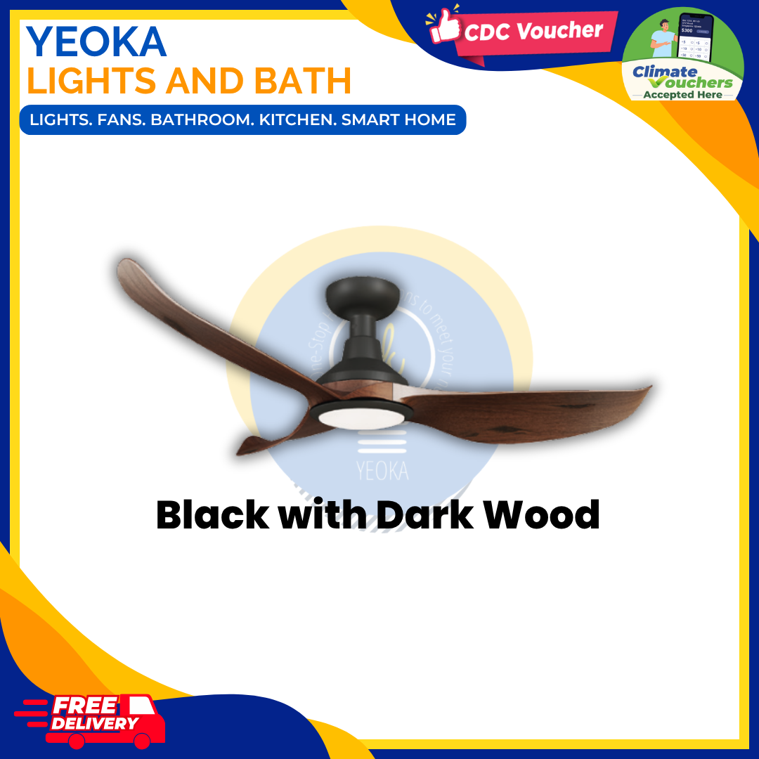 [FREE INSTALLATION] MOWE Canberra Smart Ceiling Fan | DC Motor | 24W Dimmable 3 Tone LED Light | 36"/46"62"