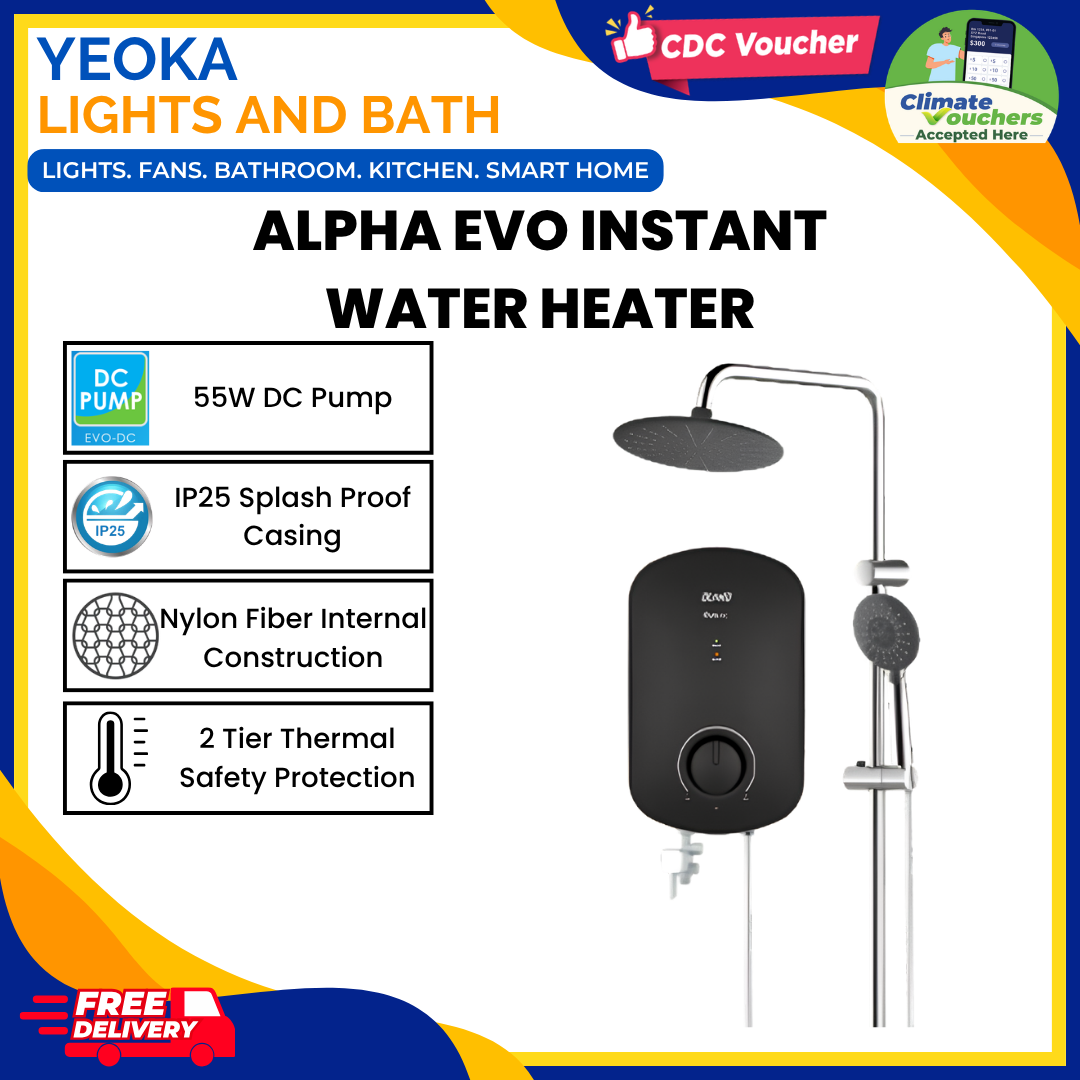 ALPHA Evo Instant Heater + Rainshower/Handshower Set
