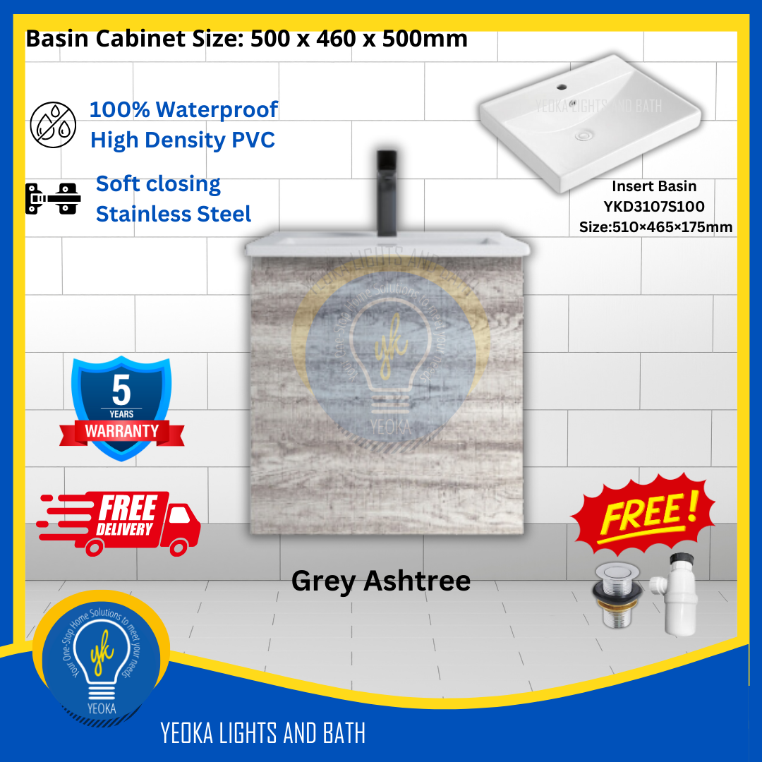 PVC Waterproof Basin Cabinet YKD5103200 (50cm)