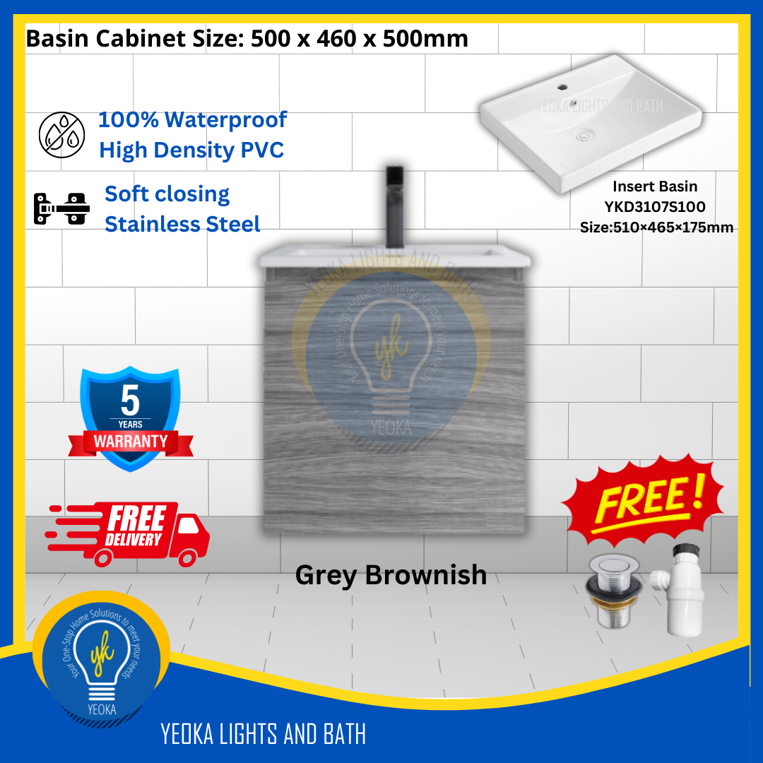 PVC Waterproof Basin Cabinet YKD5103200 (50cm)