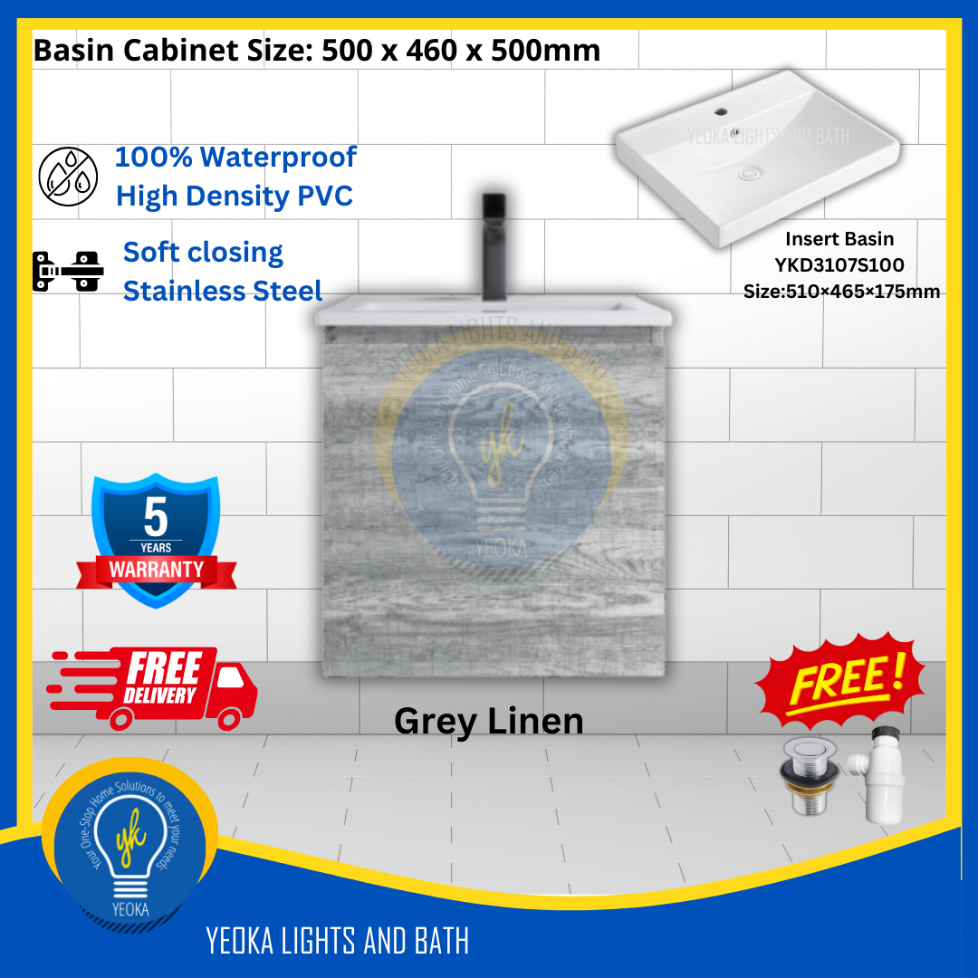 PVC Waterproof Basin Cabinet YKD5103200 (50cm)