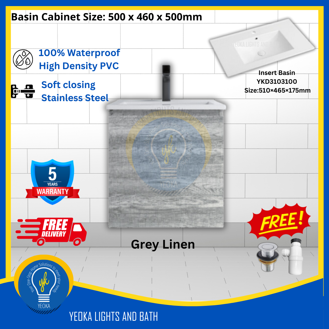 PVC Waterproof Basin Cabinet YKD5103200 (50cm)