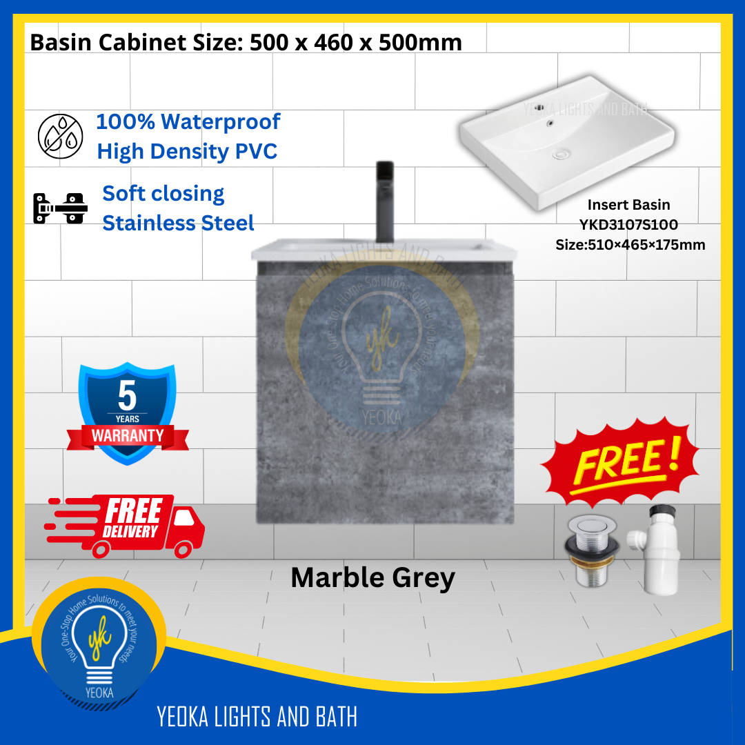 PVC Waterproof Basin Cabinet YKD5103200 (50cm)