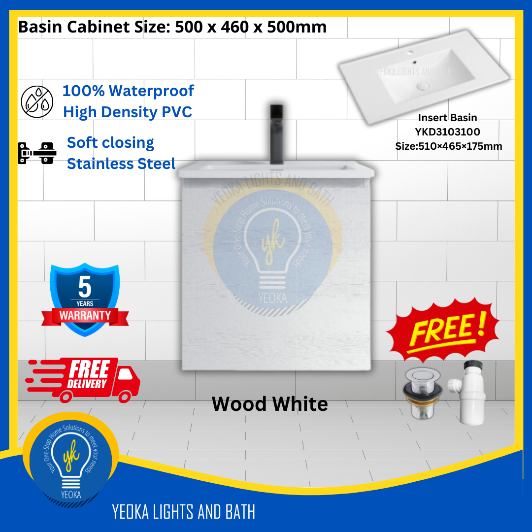 PVC Waterproof Basin Cabinet YKD5103200 (50cm)