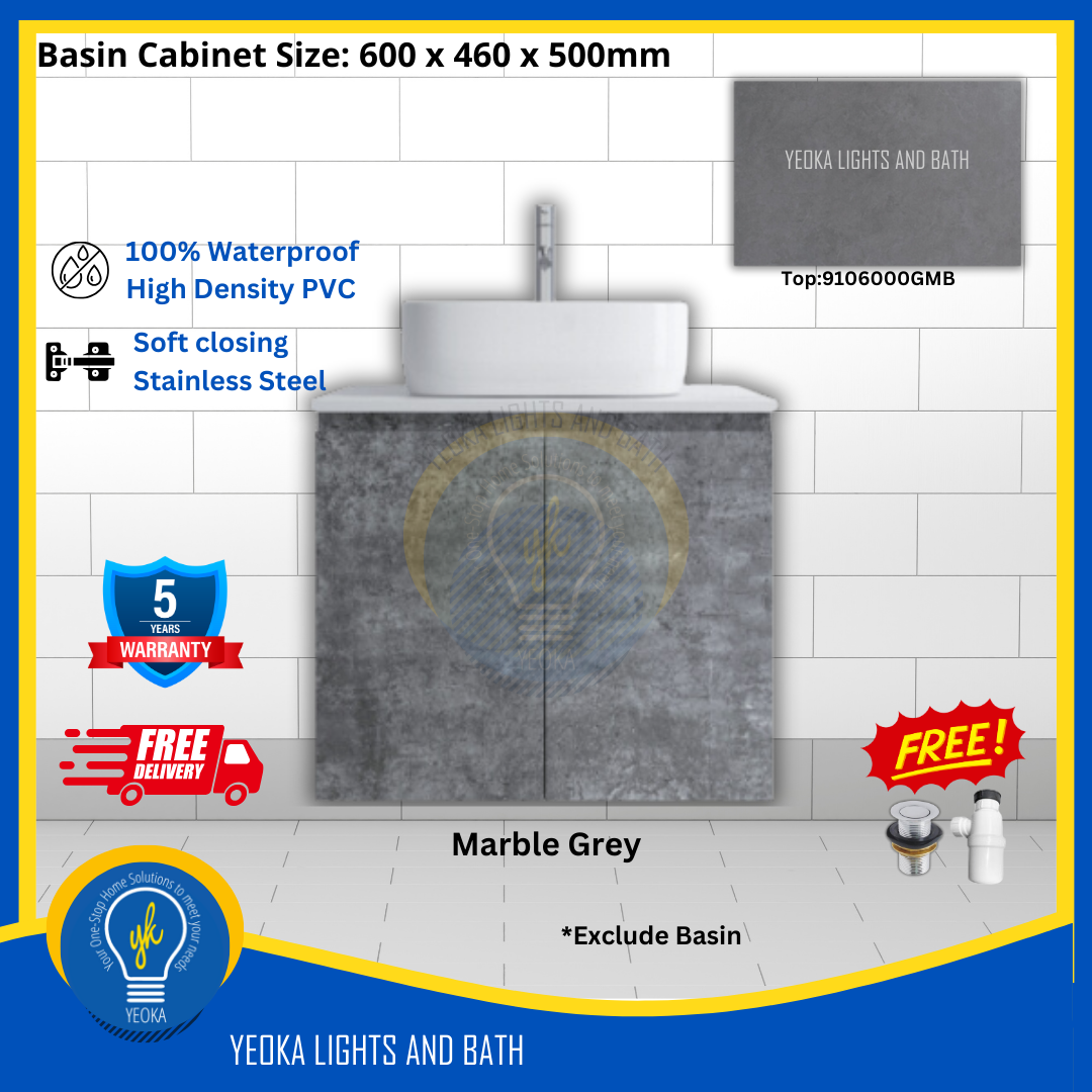 PVC Waterproof Basin Cabinet YKD6103200 (60cm)