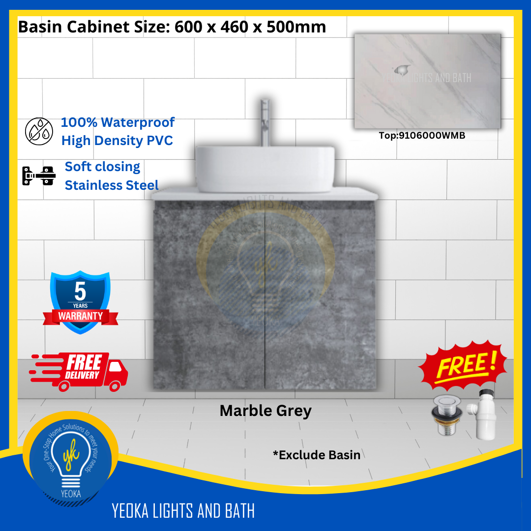 PVC Waterproof Basin Cabinet YKD6103200 (60cm)