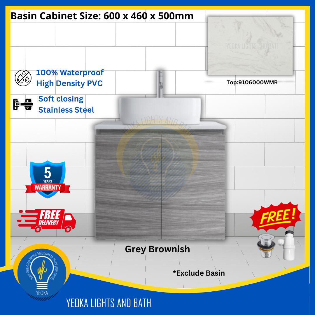 PVC Waterproof Basin Cabinet YKD6103200 (60cm)