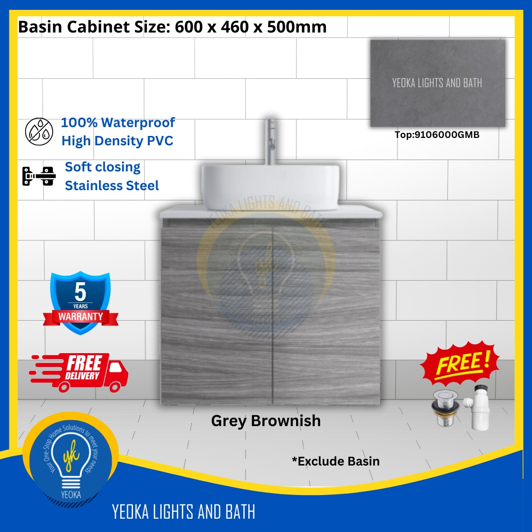 PVC Waterproof Basin Cabinet YKD6103200 (60cm)