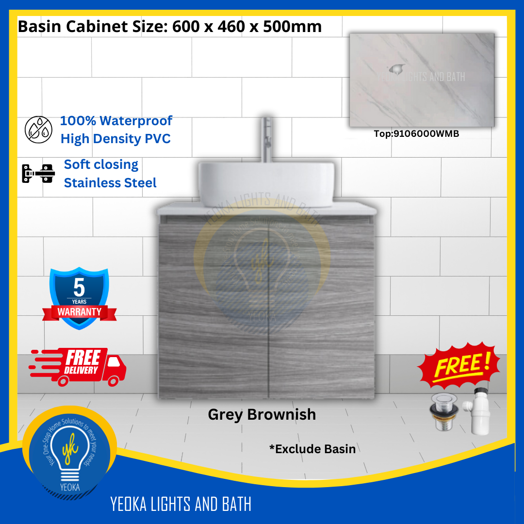 PVC Waterproof Basin Cabinet YKD6103200 (60cm)