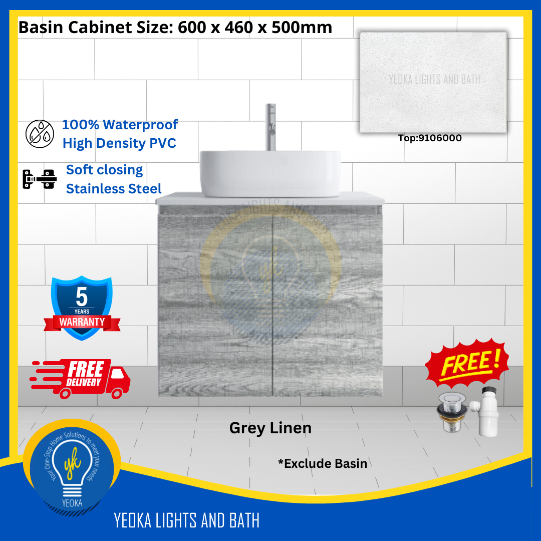 PVC Waterproof Basin Cabinet YKD6103200 (60cm)