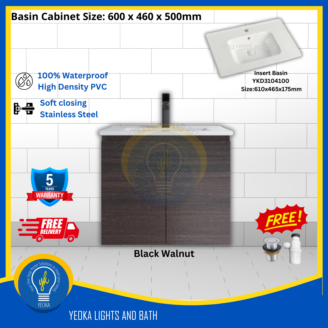 PVC Waterproof Basin Cabinet YKD6103200 (60cm)