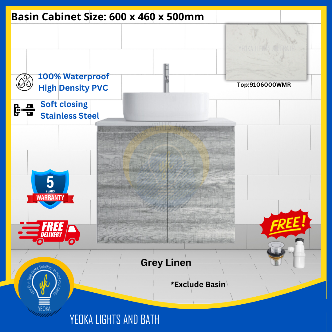 PVC Waterproof Basin Cabinet YKD6103200 (60cm)