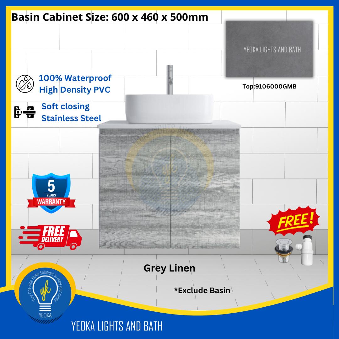 PVC Waterproof Basin Cabinet YKD6103200 (60cm)