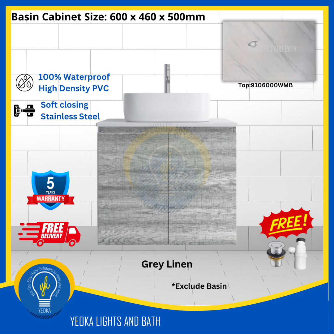 PVC Waterproof Basin Cabinet YKD6103200 (60cm)