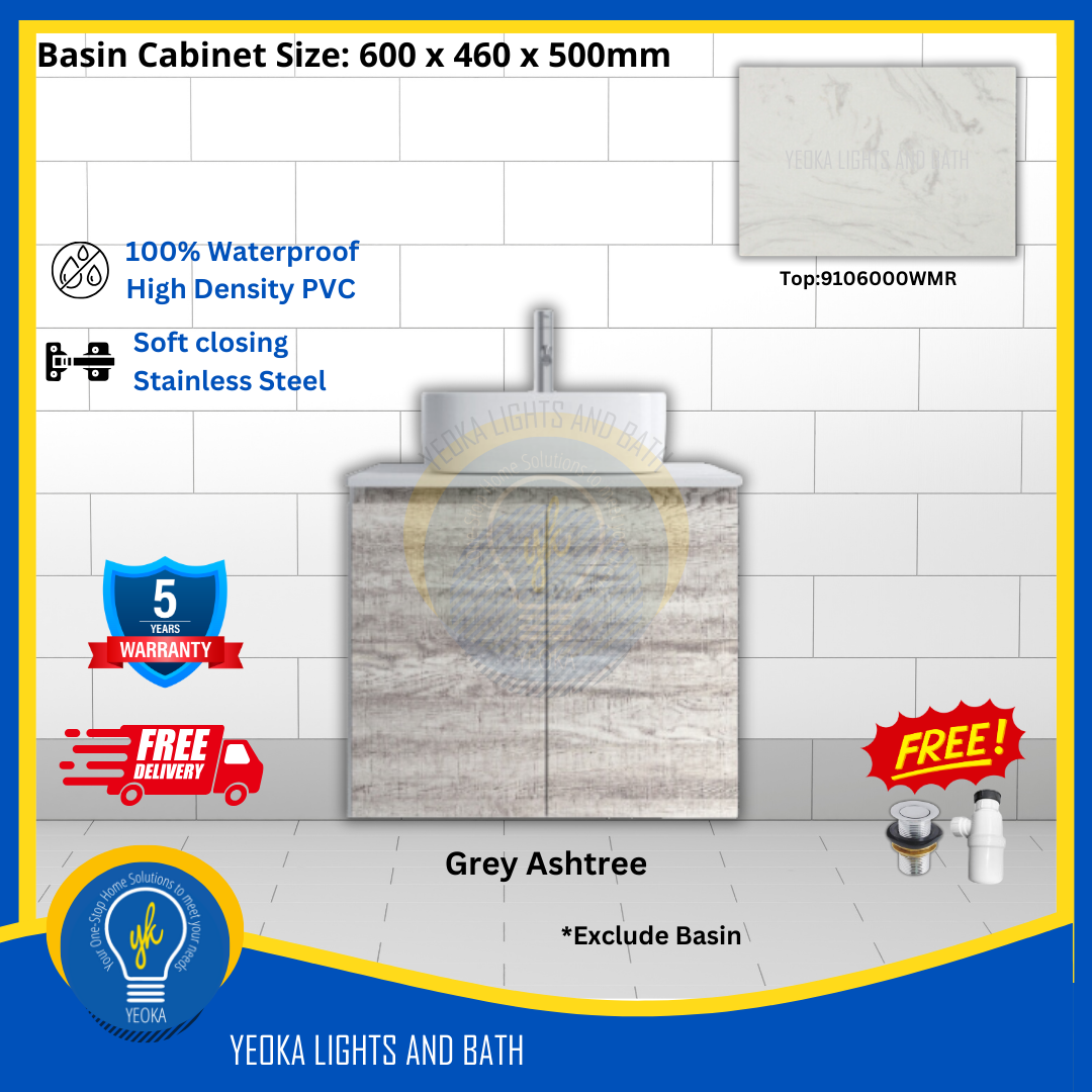 PVC Waterproof Basin Cabinet YKD6103200 (60cm)