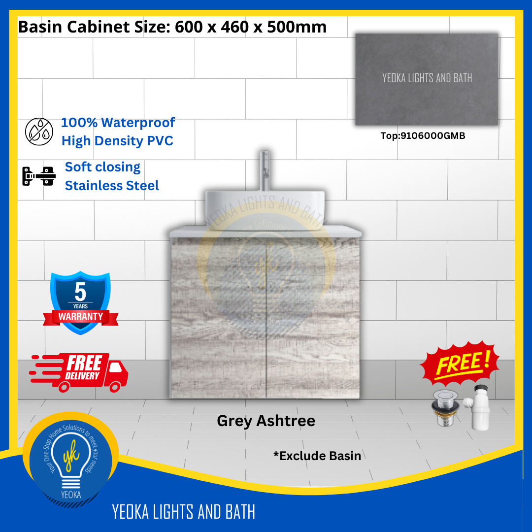 PVC Waterproof Basin Cabinet YKD6103200 (60cm)