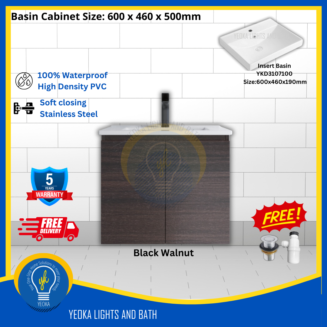 PVC Waterproof Basin Cabinet YKD6103200 (60cm)