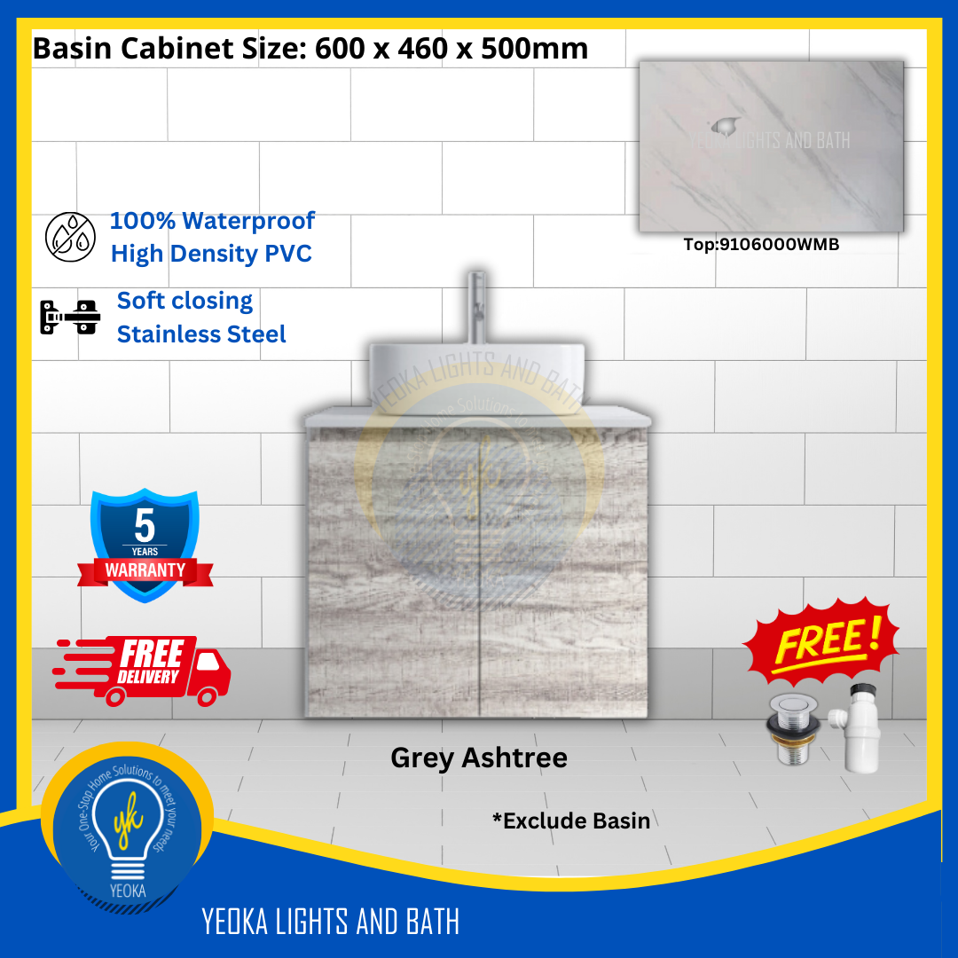 PVC Waterproof Basin Cabinet YKD6103200 (60cm)