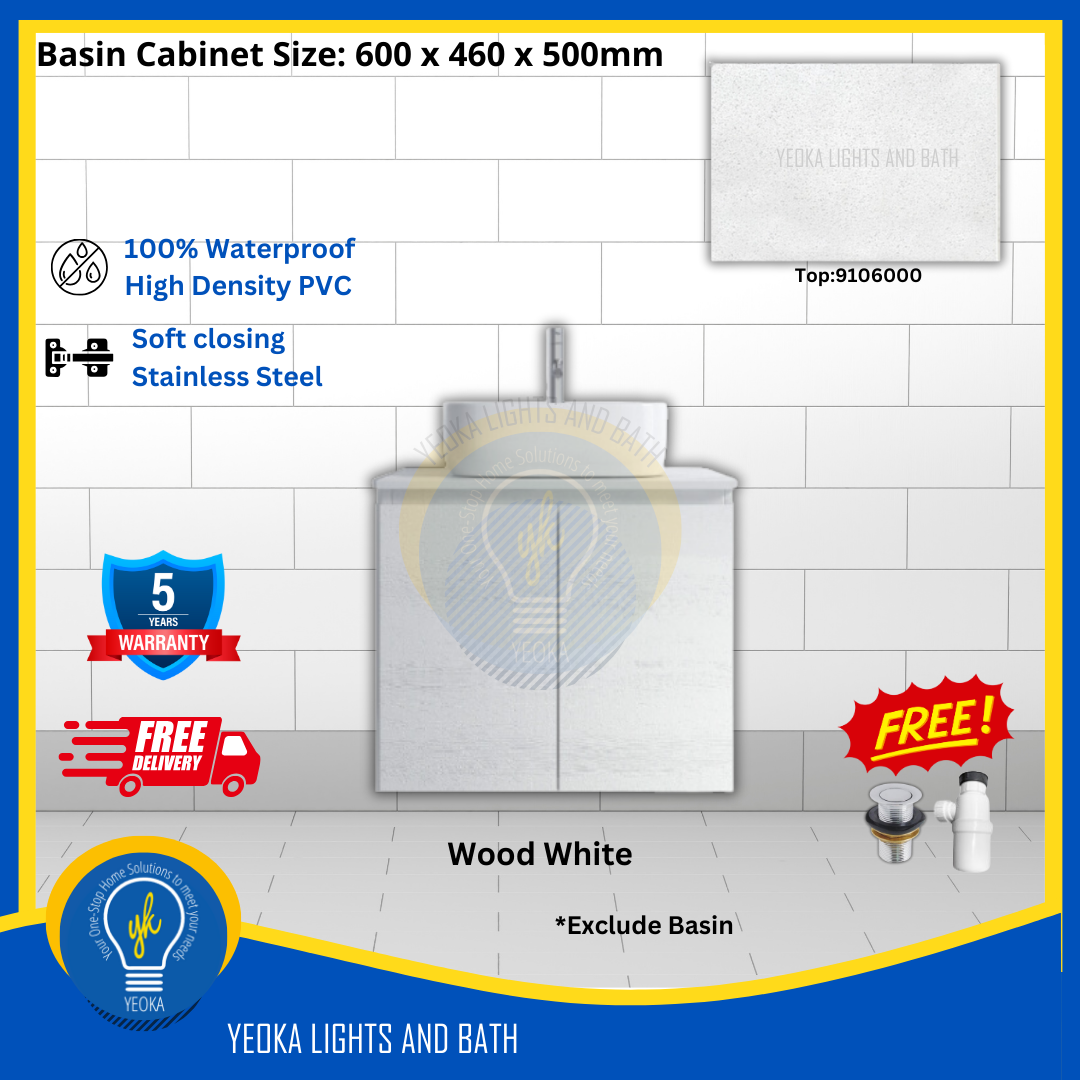 PVC Waterproof Basin Cabinet YKD6103200 (60cm)